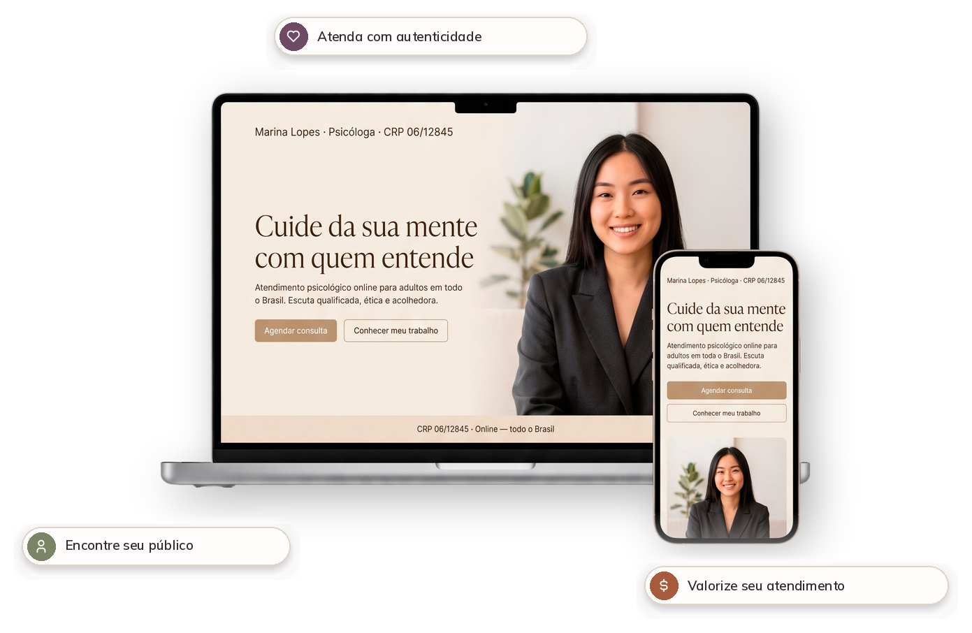 Exemplo de site para psicólogo